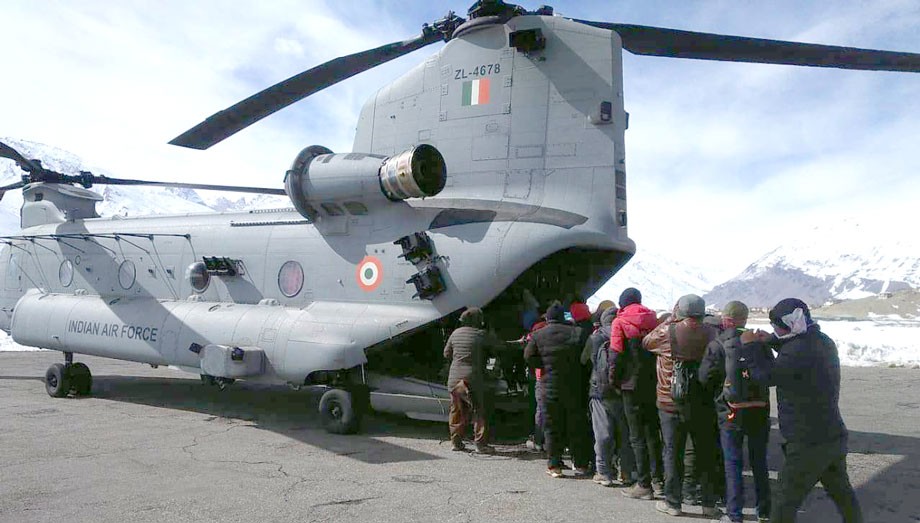   IAF operates 1st CH-47 Chinook helicopter to evacuate stranded passengers