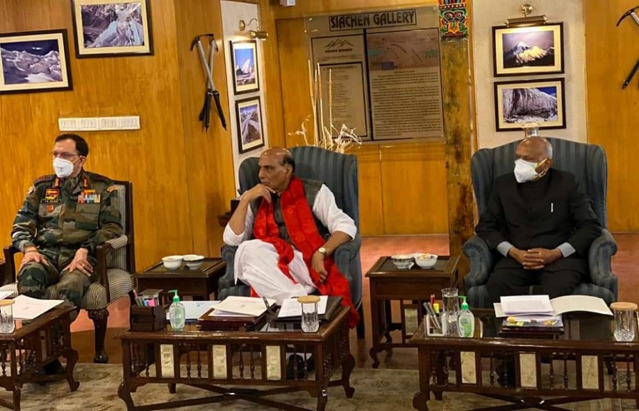 Defence Minister Rajnath Singh reaches Ladakh for two day visit