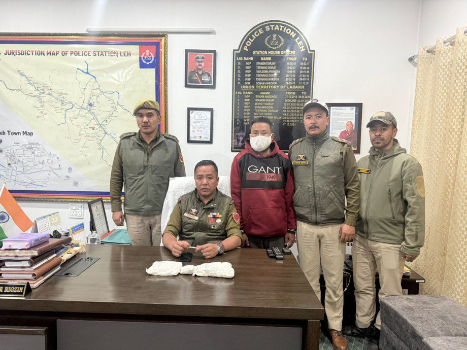834 grams of Charas seized in Leh; one arrested
