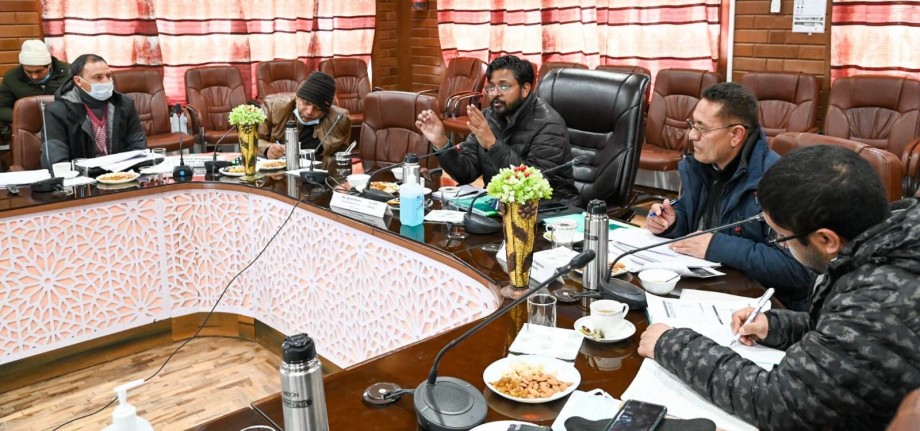 Commissioner Secretary, Ajeet Kumar Sahu reviews implementation of JJM works in Kargil
