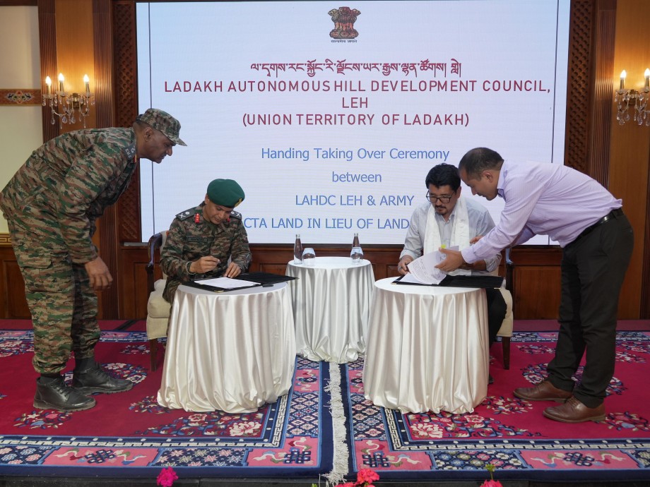 Hill Council Leh and Indian Army signs agreement for CTA Land (Melongthang)