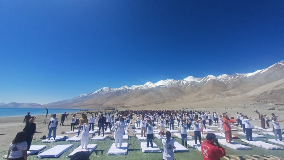 MIMC hosts yoga session at Pangong Lake for International Yoga Day 2025