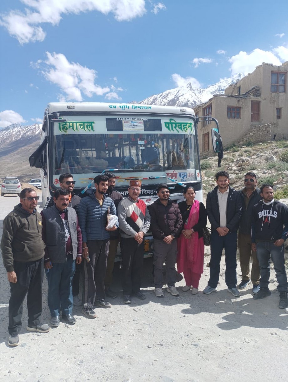 HRTC begins trial bus service connecting Keylong and Padum