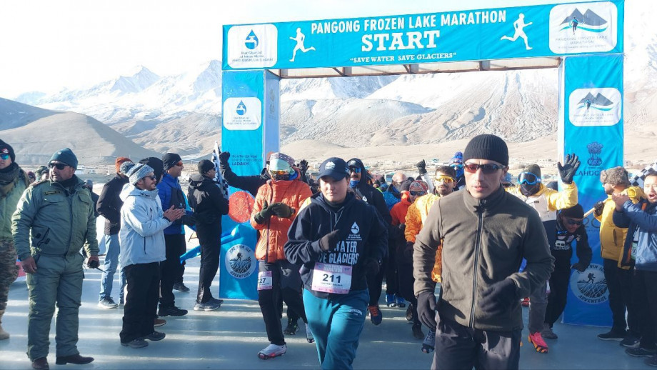 Third edition of Pangong Frozen Lake marathon champions "Save Water, Save Glaciers